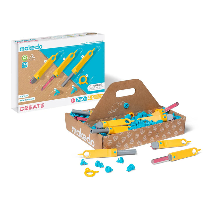 Makedo CREATE Cardboard Construction Kit - 260 PC Kit