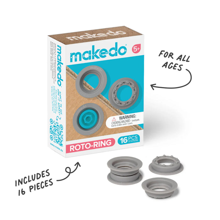 Makedo Roto-Ring Cardboard Construction Kit - 16 PC Set
