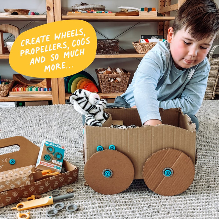 Makedo Roto-Ring Cardboard Construction Kit - 16 PC Set