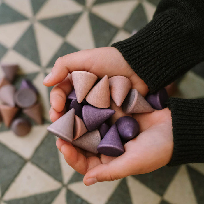 Mandala Pieces – 36 Purple Peaks – Loose Parts - Grapat