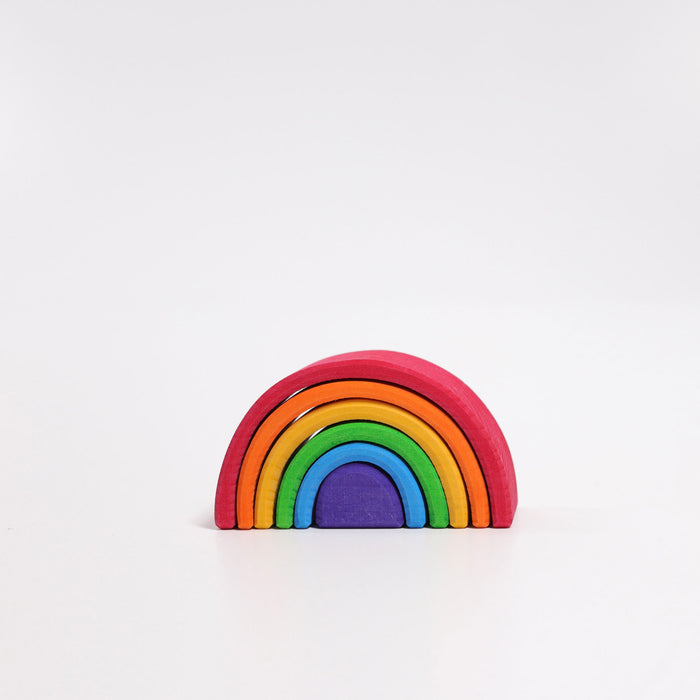Mini 6-Piece Wooden Rainbow Stacking Tunnel - Grimm's Mini Rainbow -  Grimm's Wooden Toys
