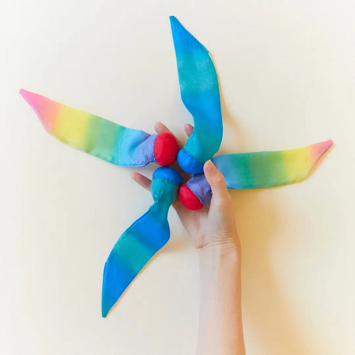 Mini Skytails - Soft, Silk Throwing Toy - Ocean and Rainbow 