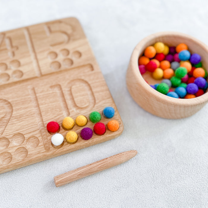 Montessori Number Tracing and Counting Board