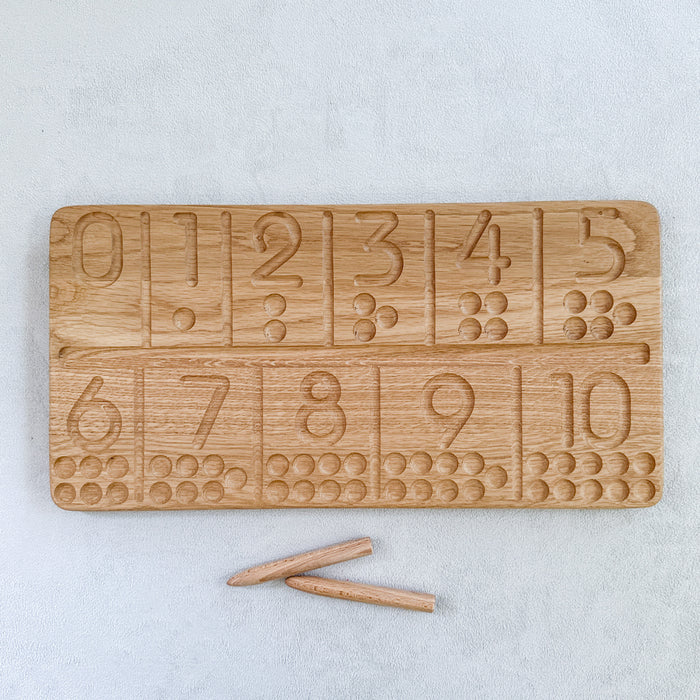 Montessori Number Tracing and Counting Board