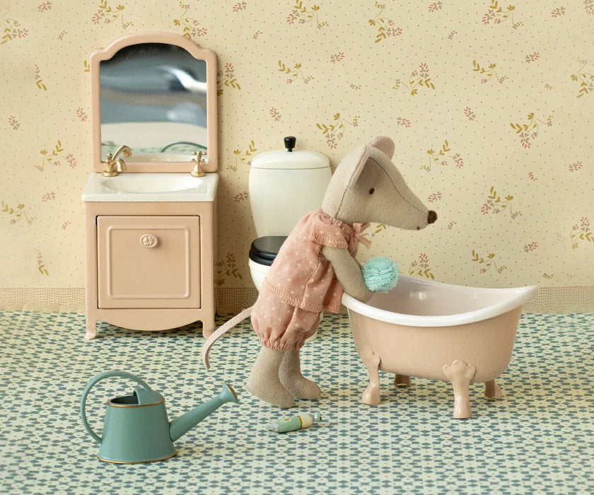 Mouse Bathtub - Vintage Rose Metal Bathtub for Mouse House - Maileg