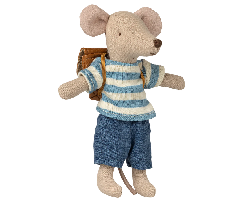 Mouse Clothing - Blue pants, Top and Bag Set -  Big Brother Sized - Maileg