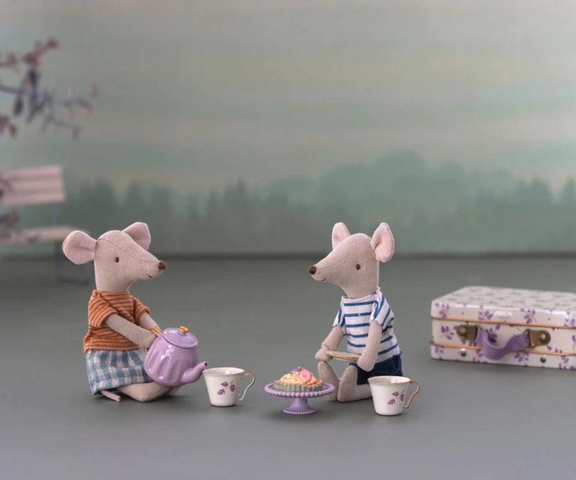 Mouse Tea & Tart Set - Afternoon Treat  - Purple - Maileg