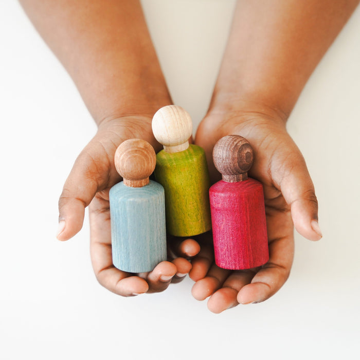 My Buddies - Set of 3 - At Home Collection - Wooden Peg People  - Lubulona