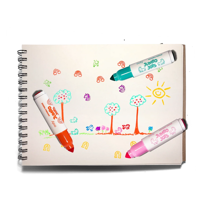 Jumbo Jots Dual Tip Stamp Markers – Unicorn- Set of 8 Washable Markers - OOLY