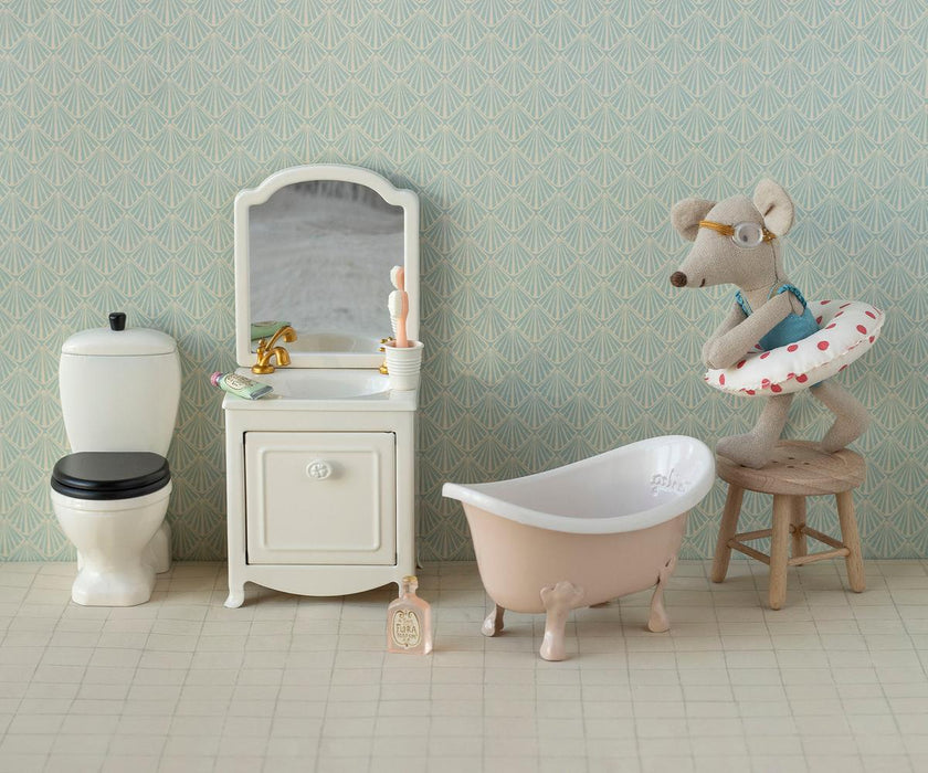 Off White Bathroom Sink with Mirror - Mouse - Maileg
