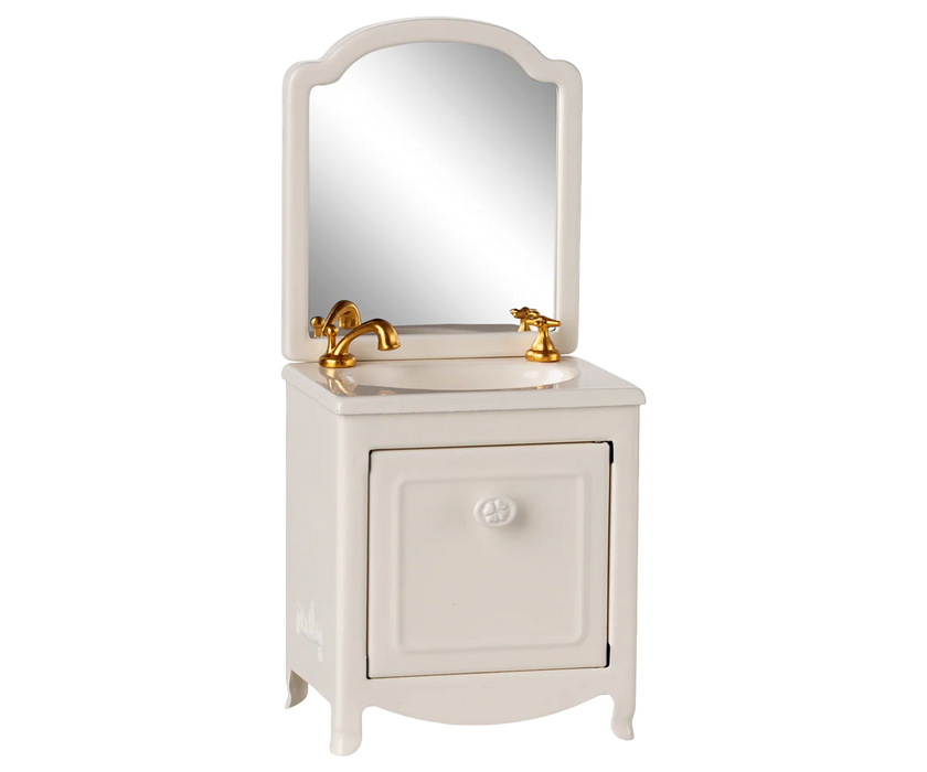 Off White Bathroom Sink with Mirror - Mouse - Maileg