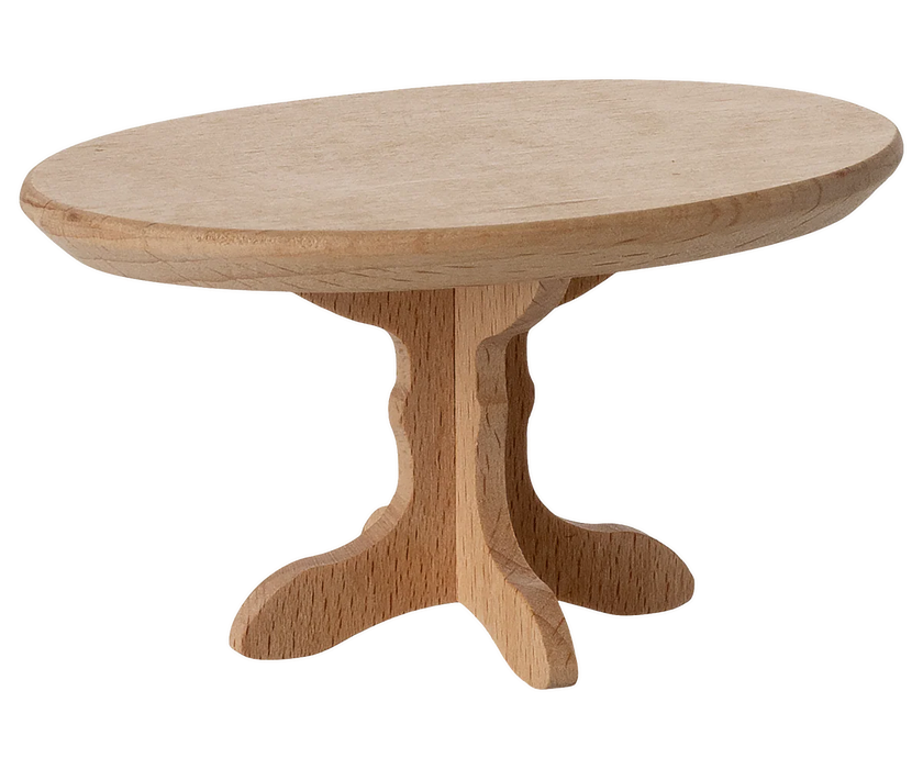 Oval Coffee Table - Natural Wood - Mouse Size - Maileg