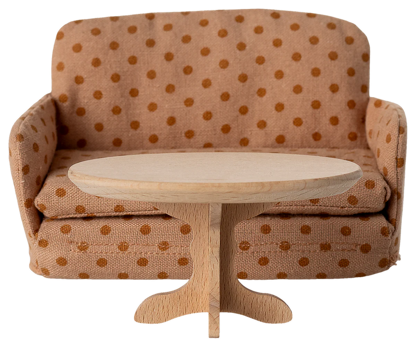 Oval Coffee Table - Natural Wood - Mouse Size - Maileg