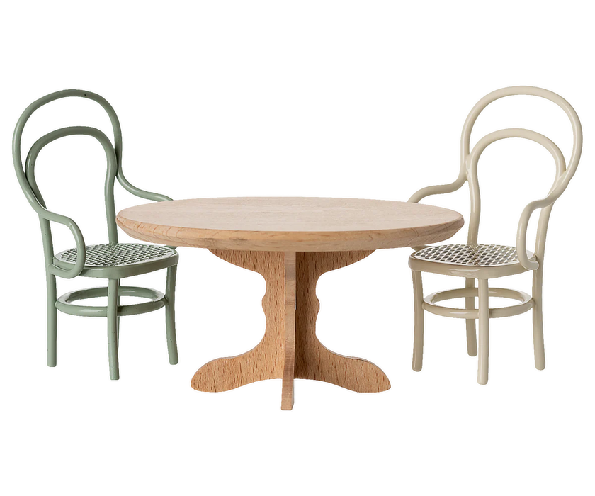 Oval Dinning Table - Natural Wood - Mouse Size - Maileg