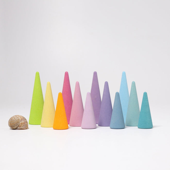 Pastel Forest - Wooden loose parts for open ended play - Grimm's