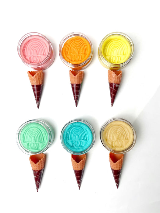 Pastel Ice Cream Mini Dough Set - 6 Colors - Earth Grown Kid Dough - Scented