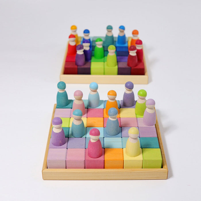 Pastel Mosaic  besides Rainbow mosaic with color matching peg people