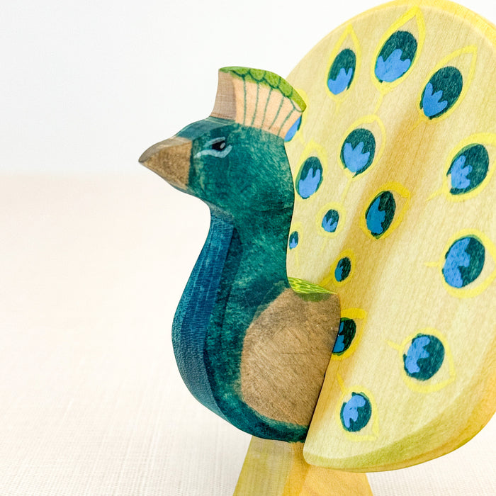 Peacock Open - Hand Painted Wooden Animal - HolzWald