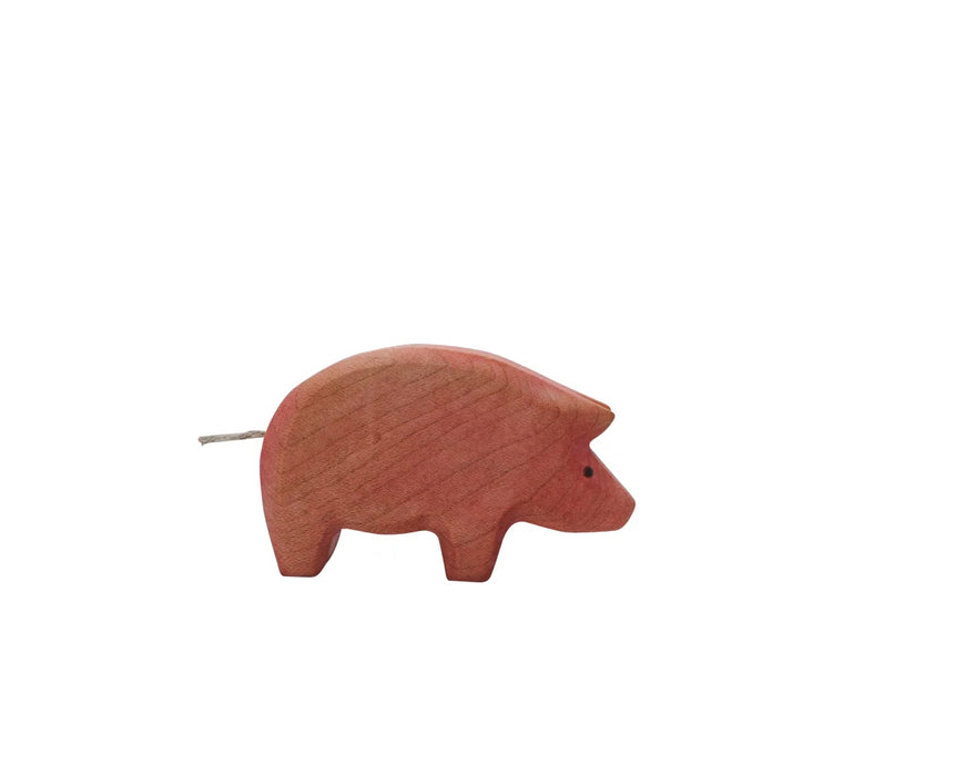 Pig trunk down - Hand Painted Wooden Animal - HolzWald