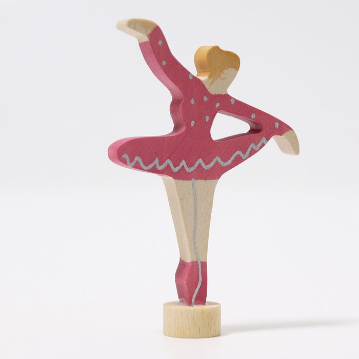 Pink Ballerina - Decorative Figure for Celebration Ring - Grimm's Wooden Toys