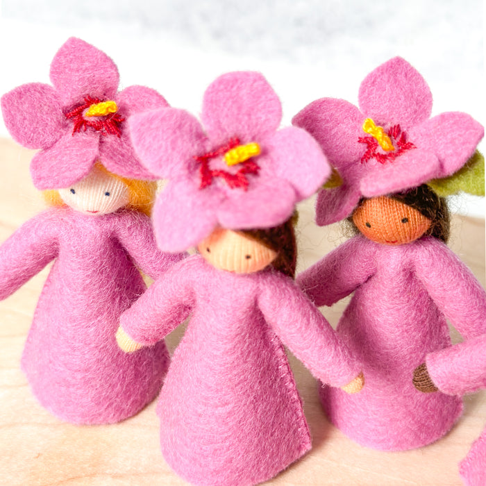 Pink Hibiscus Fairy - Summer Flower Fairy - Flower Hat Fairy