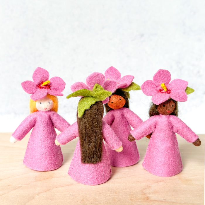 Pink Hibiscus Fairy - Summer Flower Fairy - Flower Hat Fairy