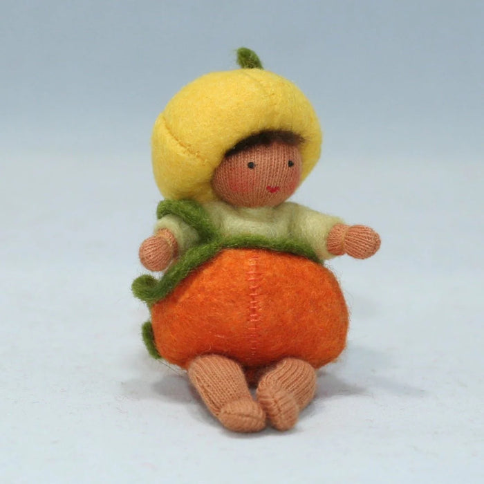 Pumpkin Siblings - Child & Baby Miniature Bendable Waldorf Dolls - Ambrosius