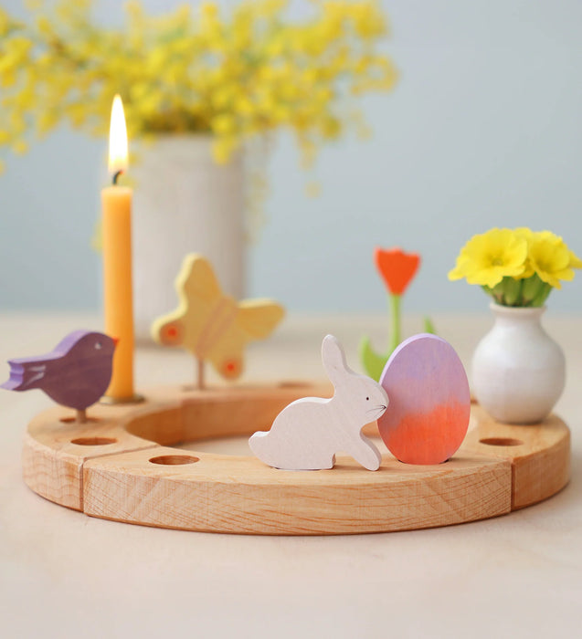 Purple Bird Figure Sitting - For Birthday Ring or Celebration Ring - Grimm's Wooden Toys