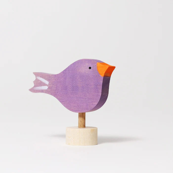 Purple Bird Figure Sitting - For Birthday Ring or Celebration Ring - Grimm's Wooden Toys