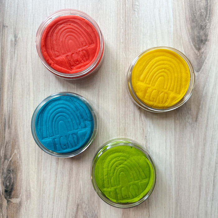 Rainbow Natural Playdough - Earth Grown Kid Dough (Primary & Secondary Colors) - Unscented