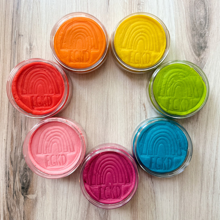 Rainbow Natural Playdough - Earth Grown Kid Dough (Primary & Secondary Colors) - Unscented
