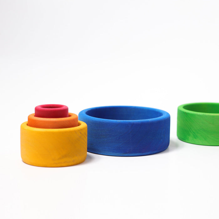 Rainbow Nesting Bowls - Blue - Grimm's Wooden Toys