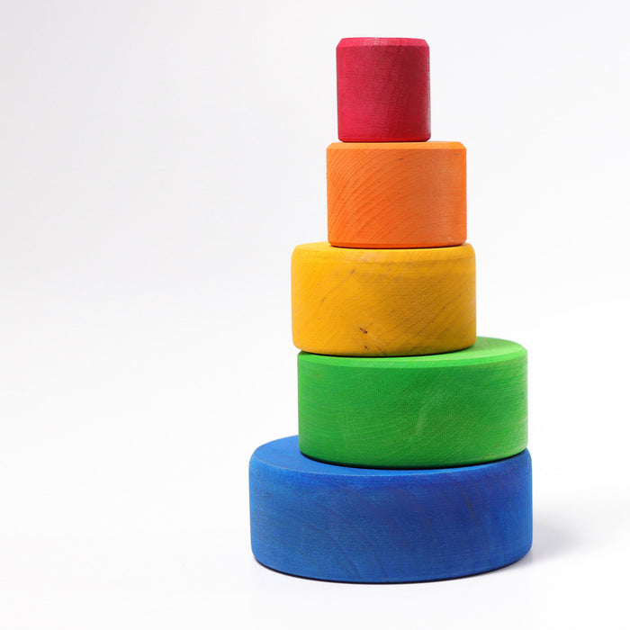 Rainbow Nesting Bowls - Blue - Grimm's Wooden Toys