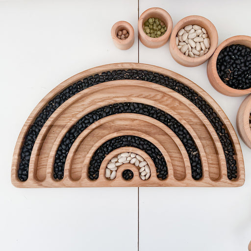 Wooden Rainbow Sorting Board with Wool Felt Balls — Oak & Ever
