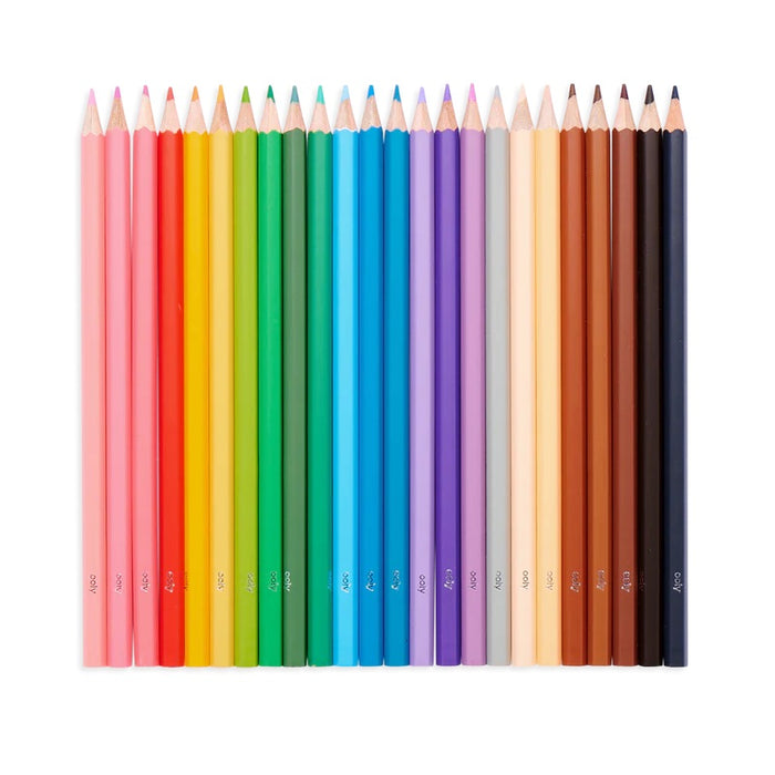 Rainbow and Skin Tone Colored Pencils - 24 Colors - Color Together - OOLY