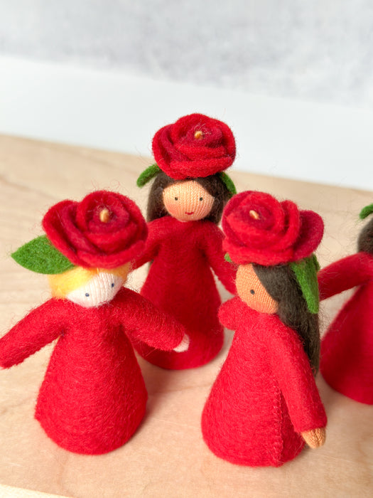 Red Rose Fairy - Summer Flower Fairy - Flower Hat Fairy