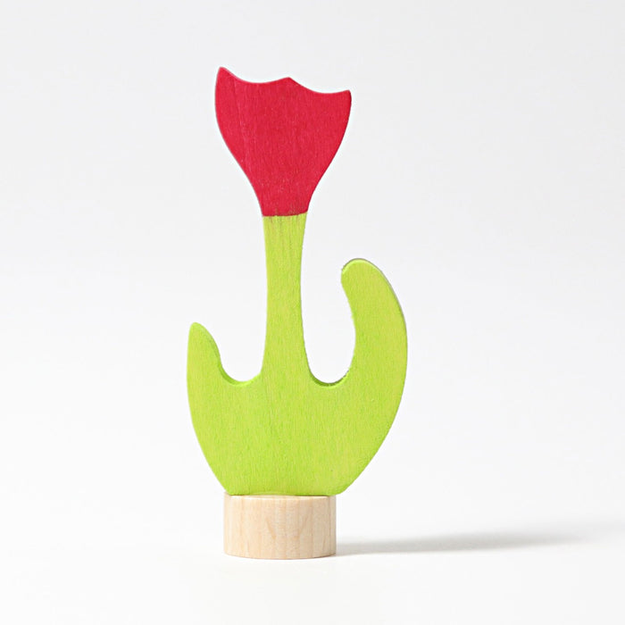 Red Tulip - Decorative Figure for Celebration Ring - Grimm's Wooden Toys