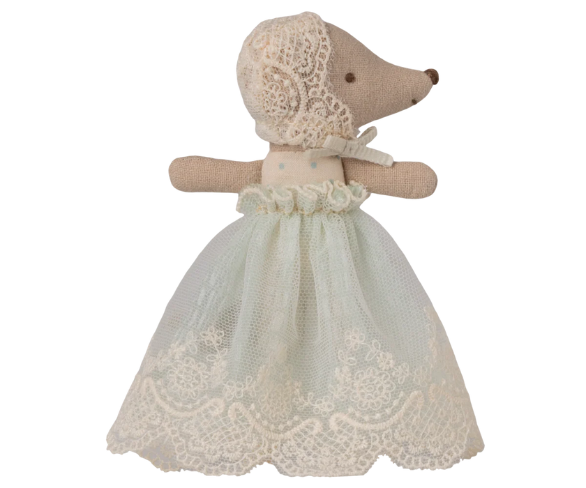 Sleepy Wakey - Baby Mouse in Gown - Mint  - Maileg