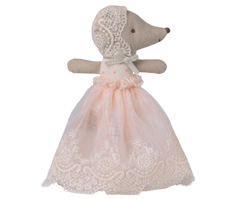 Sleepy Wakey - Baby Mouse in Gown - Powder  - Maileg