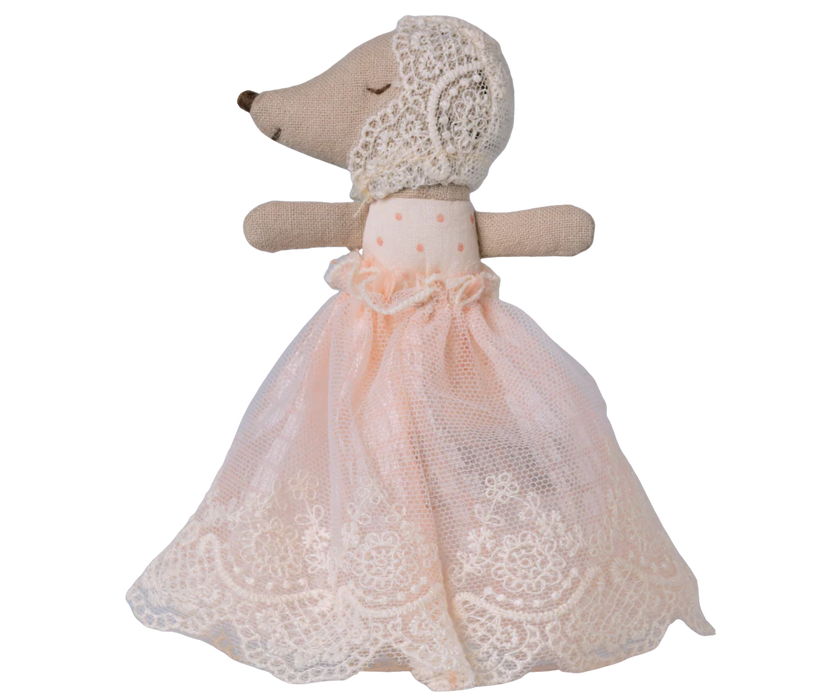 Sleepy Wakey - Baby Mouse in Gown - Powder  - Maileg