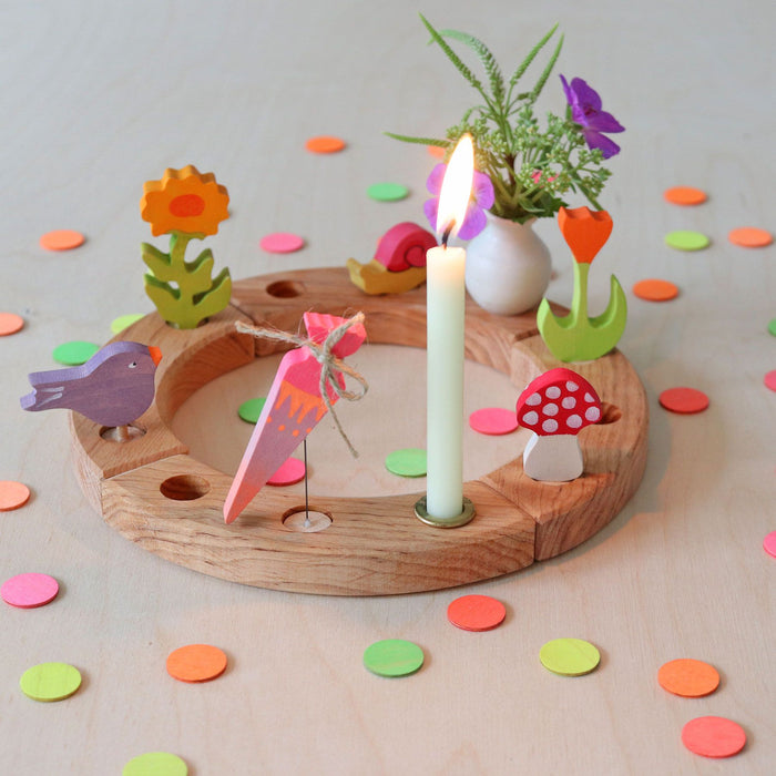 Small Celebration Ring - Waldorf Wooden Birthday Ring -  Natural - Grimm's Wooden Toys