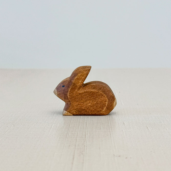 Small Rabbit Sitting  - Hand Painted Wooden Animal - HolzWald
