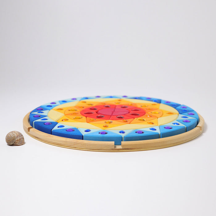 Sparkling Mandala Sun Wooden Blocks - Creative Puzzle - Grimm's Wooden Toys