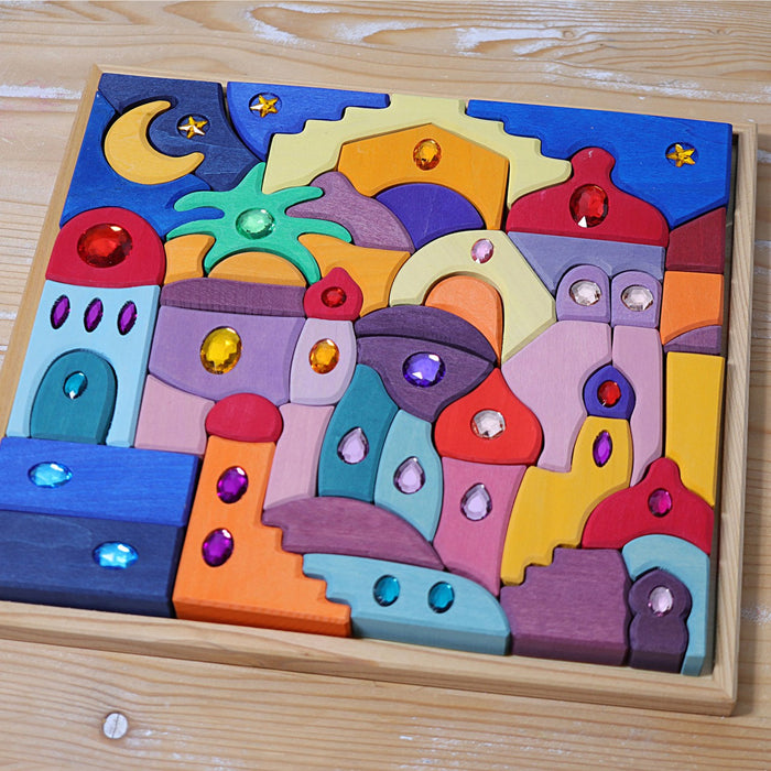 Sparkling Mandala Orient - Wooden Blocks Building Set - Grimm's Wooden Toys
