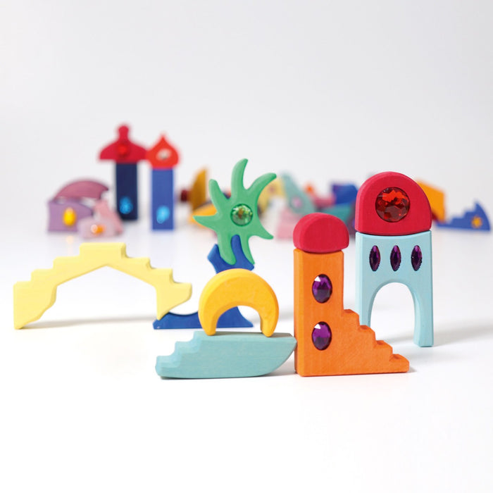 Sparkling Mandala Orient - Wooden Blocks Building Set - Grimm's Wooden Toys