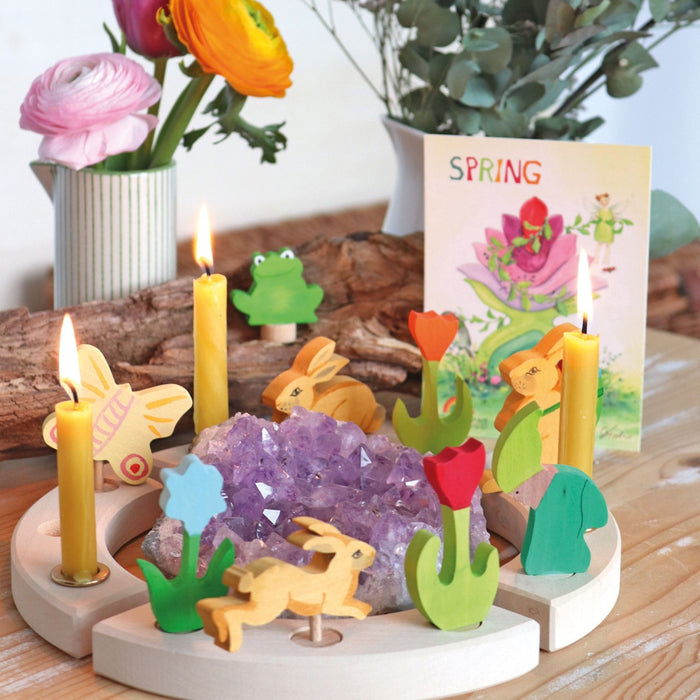 Spring Dwarfs - Decorative Figure for Celebration Ring - Grimm's Wooden Toys