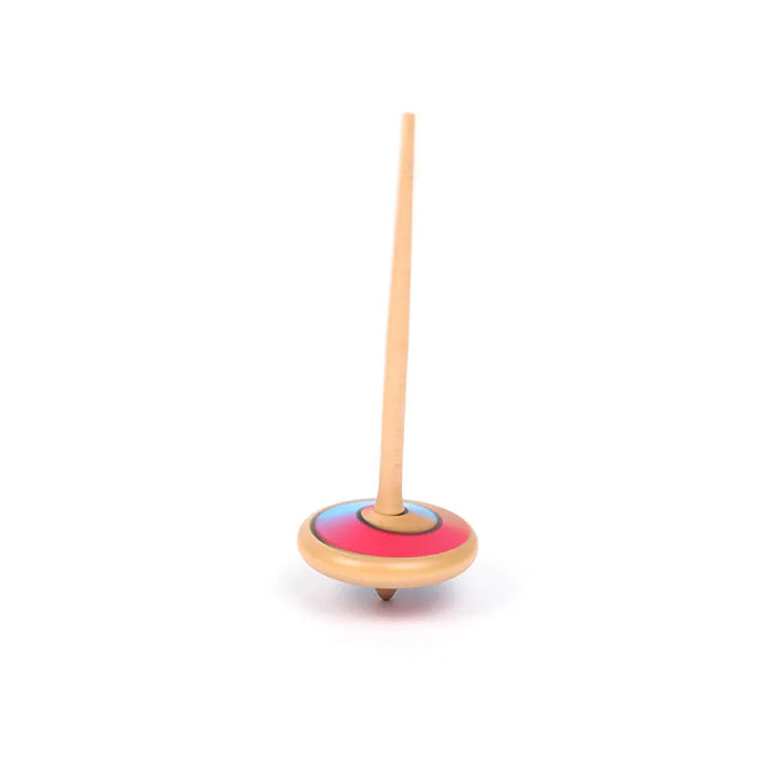 Stick Spinning Top - Maple Red & Blue - Wooderful life