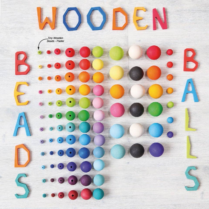120 Tiny Pastel Wooden Beads - Wood Beads - Grimm's