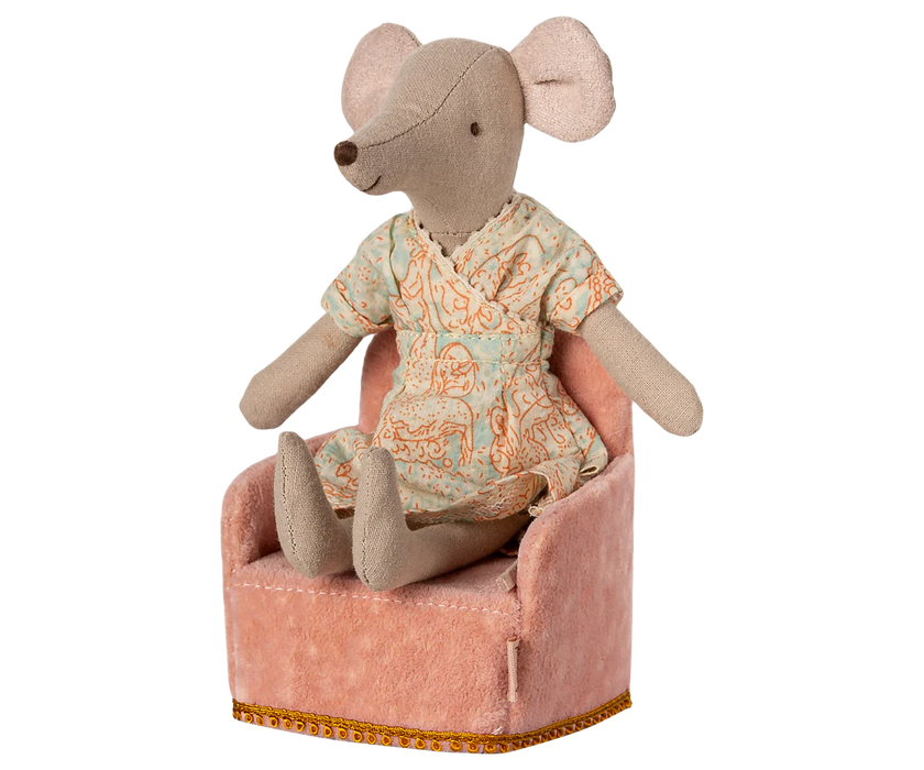 Velvet Folding Mouse Chair - Rose - Maileg Oak & Ever Velvet Folding Mouse Chair - Rose - Maileg Oak & Ever