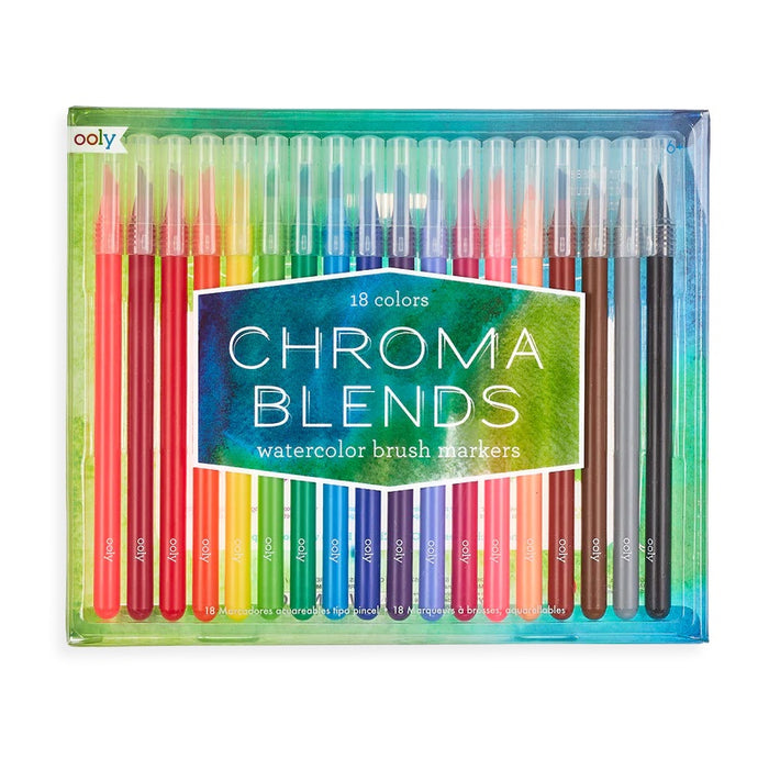 Watercolor Brush Markers - 18 Colors - Chroma Blends - OOLY